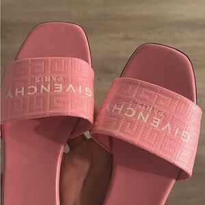 Givenchy Pink Logo Slide Sandals